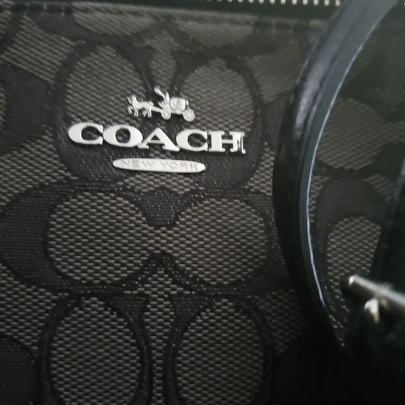 Coach Black and Gray Patterned Tote - Picture 2 of 15